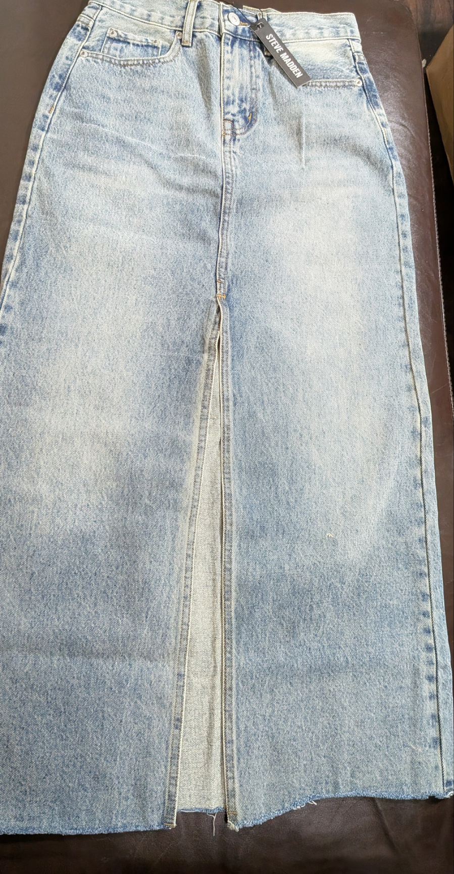 Women's denim long skirt. Steve Madden