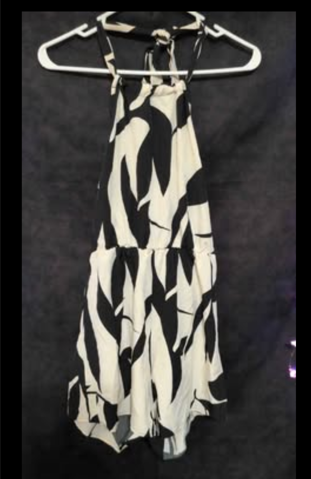 Black and white halter Romper