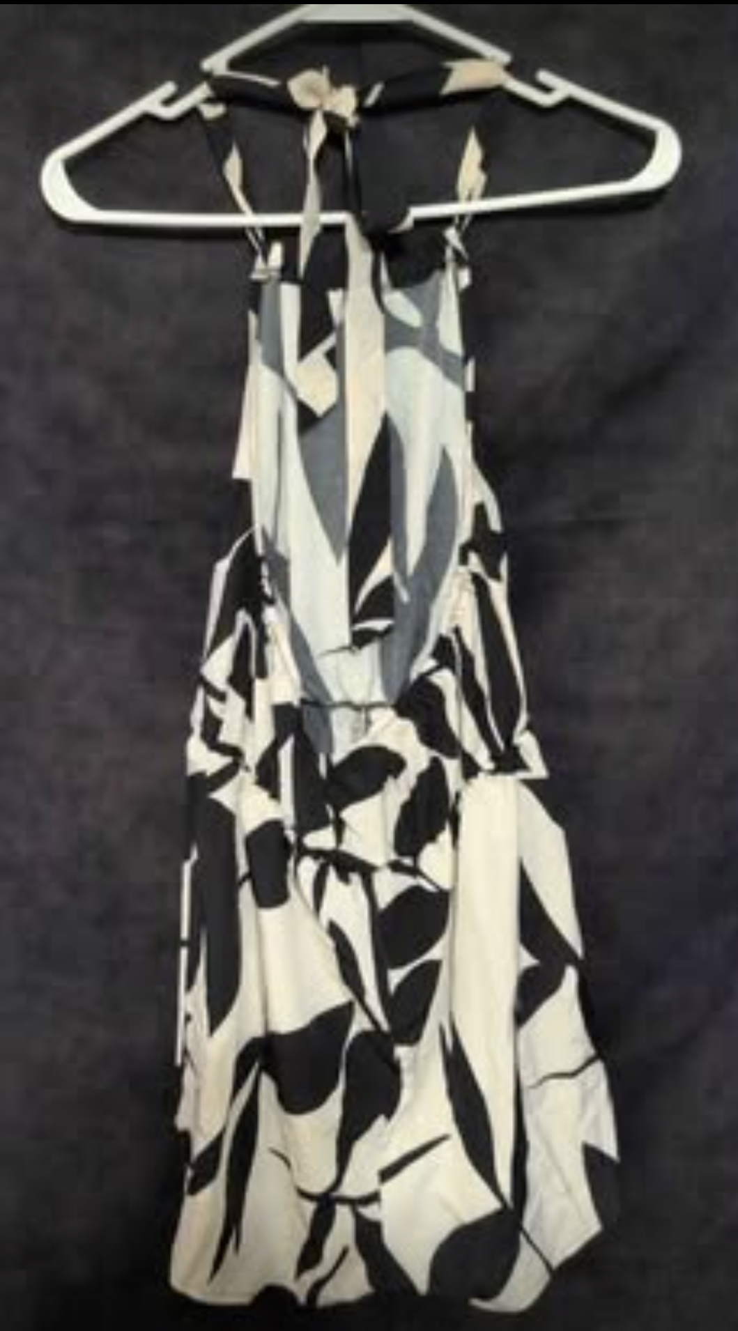 Black and white halter Romper
