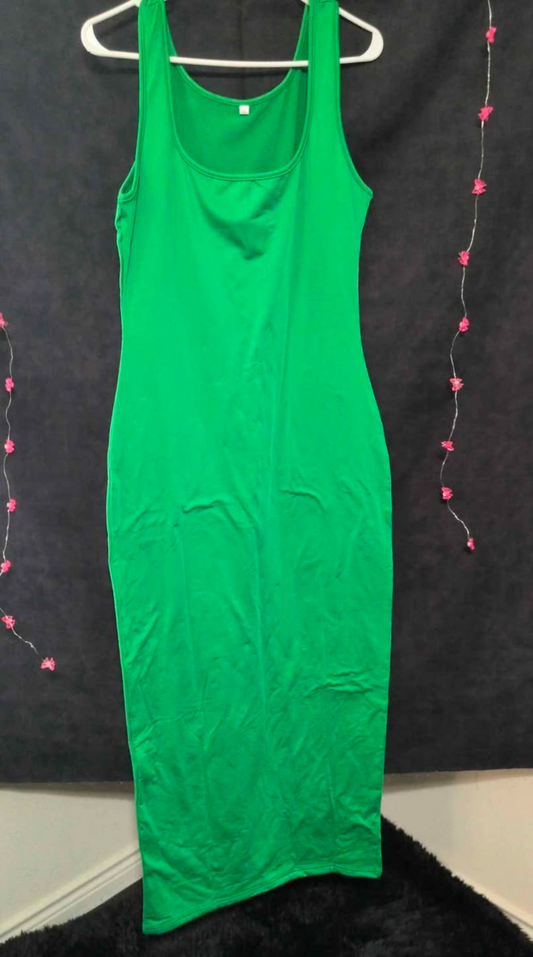 Long green maxi dress
